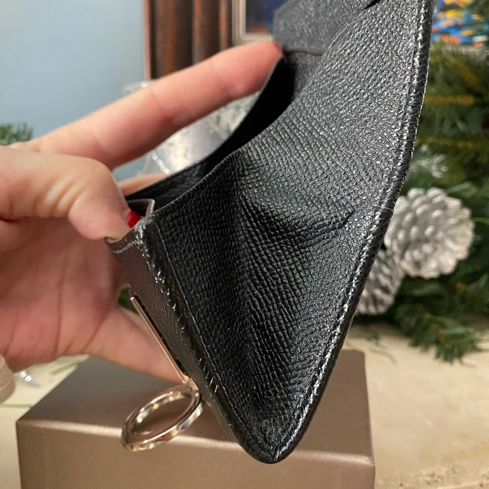 Bvlgari Black Calf Leather Clip Coin Purse NIB - Picture 8 of 9